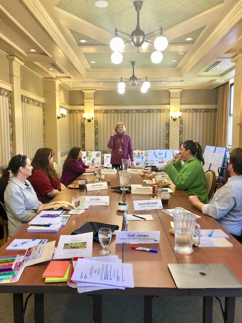 Gail leading a team workshop